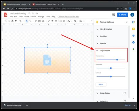 How to make a picture transparent in google slides - Follow the steps listed below to easily change the transparency of text in Google Slides: From the toolbar, click on “Insert” and “WordArt.”. Type in the text you want to use. To make the text transparent, select the text and click on the “Paint bucket” icon to pull up the transparency setting. Then, move the “transparency ...